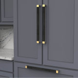 Fuse Collection Appliance Pull 18 Inch Center to Center Brushed Golden Brass with Black Wood Finish