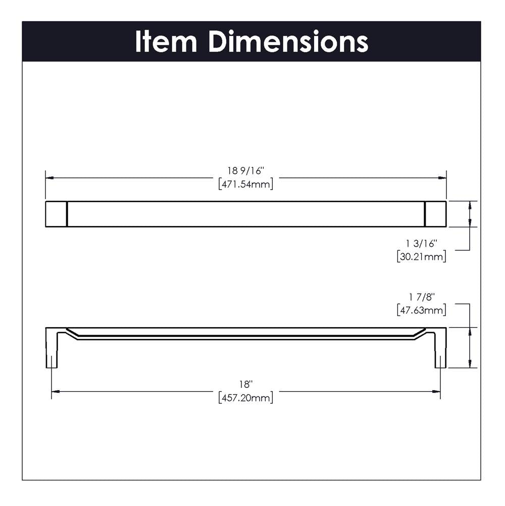 Fuse Collection Appliance Pull 18 Inch Center to Center Brushed Golden Brass with Black Wood Finish