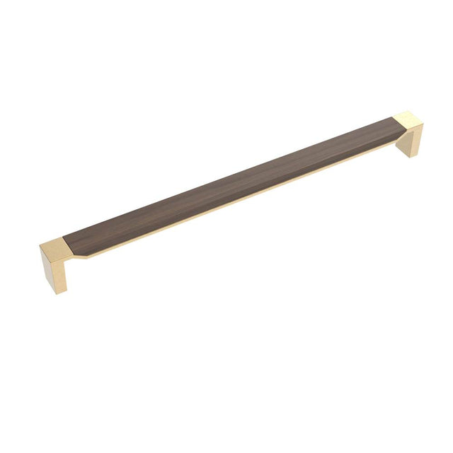 Belwith Keeler - Fuse Collection Appliance Pull 18 Inch Center to Center Brushed Golden Brass with Walnut Finish - Brushed Golden Brass,Walnut