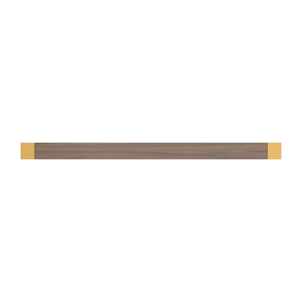 Fuse Collection Appliance Pull 18 Inch Center to Center Brushed Golden Brass with Walnut Finish