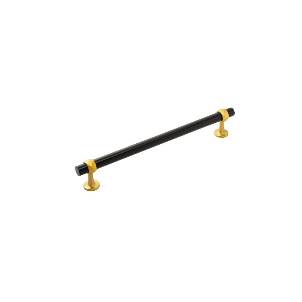 Belwith Keeler - Ostia Collection Appliance Pull 12 Inch Center to Center Matte Black and Brushed Golden Brass Finish - Matte Black,Brushed Golden Brass