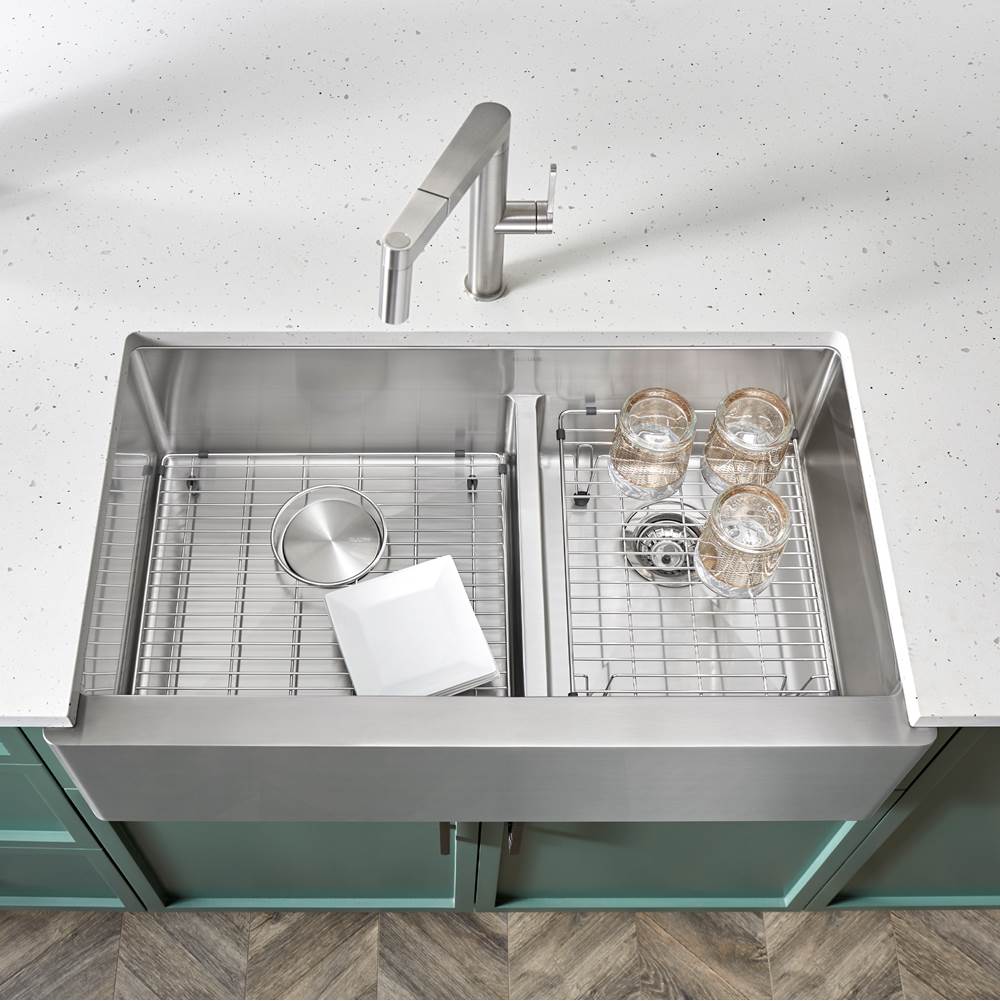 Stainless Steel Sink Grid for Quatrus 60/40 Sink - Large Bowl