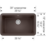 Ikon SILGRANIT 30'' Single Bowl Apron-Front Farmhouse Sink - Anthracite