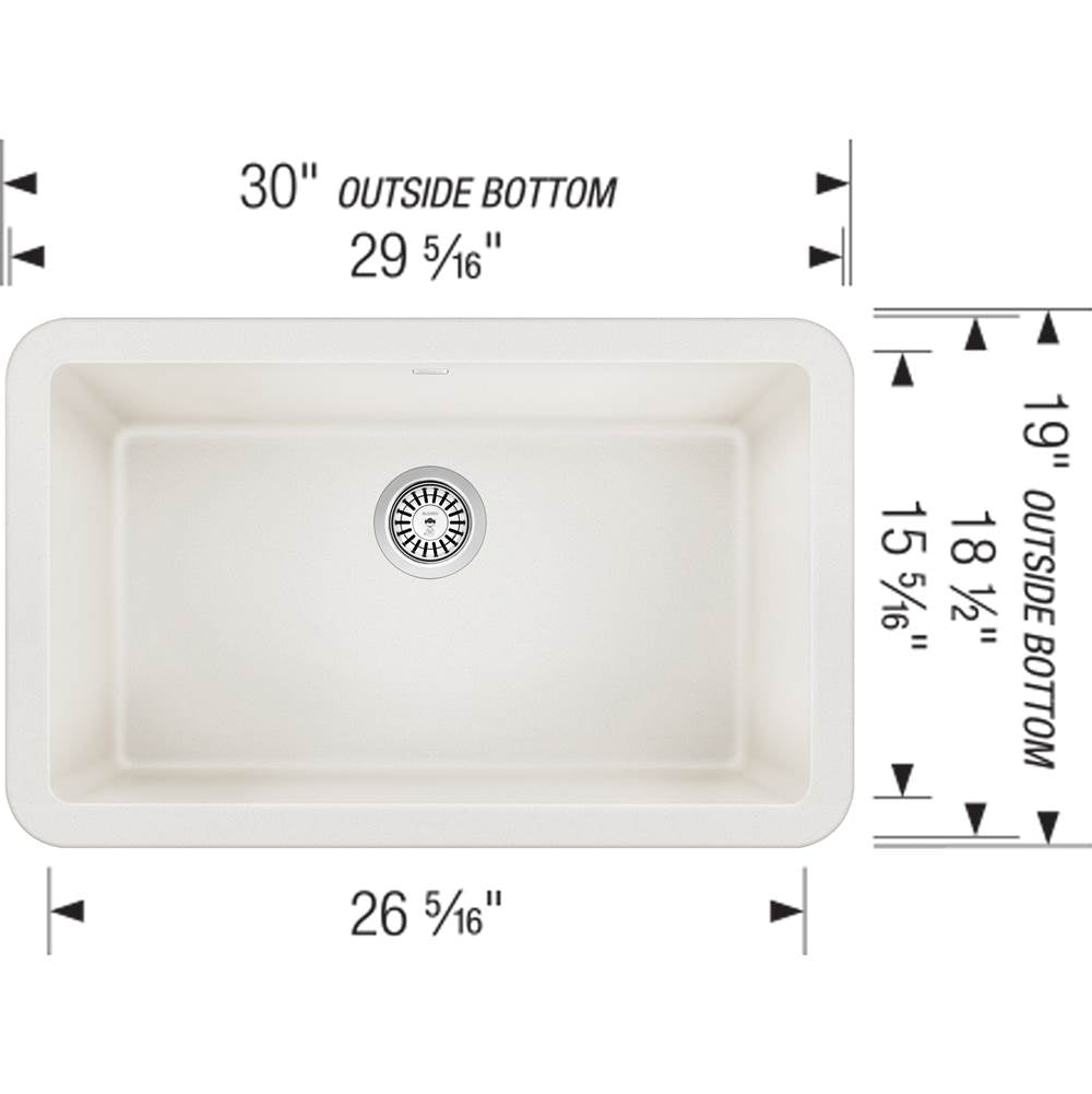 Ikon SILGRANIT 30'' Single Bowl Apron-Front Farmhouse Sink - Anthracite