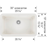 Ikon SILGRANIT 30'' Single Bowl Apron-Front Farmhouse Sink - Anthracite