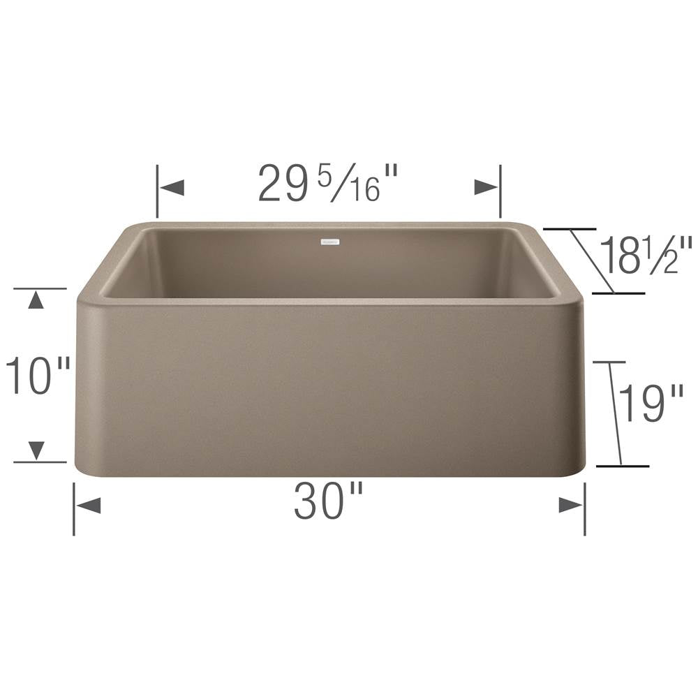 Ikon SILGRANIT 30'' Single Bowl Apron-Front Farmhouse Sink - Anthracite