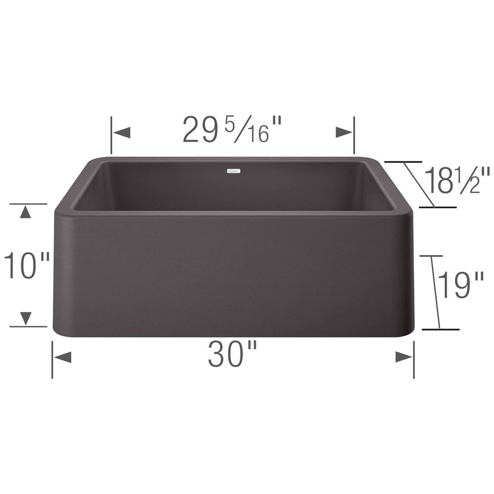 Ikon SILGRANIT 30'' Single Bowl Apron-Front Farmhouse Sink - Anthracite