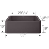 Ikon SILGRANIT 30'' Single Bowl Apron-Front Farmhouse Sink - Anthracite