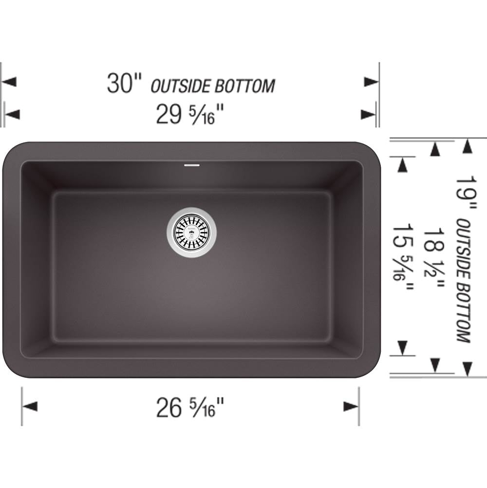 Ikon SILGRANIT 30'' Single Bowl Apron-Front Farmhouse Sink - Anthracite