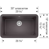 Ikon SILGRANIT 30'' Single Bowl Apron-Front Farmhouse Sink - Anthracite