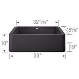Ikon SILGRANIT 33'' Single Bowl Apron-Front Farmhouse Sink - Anthracite