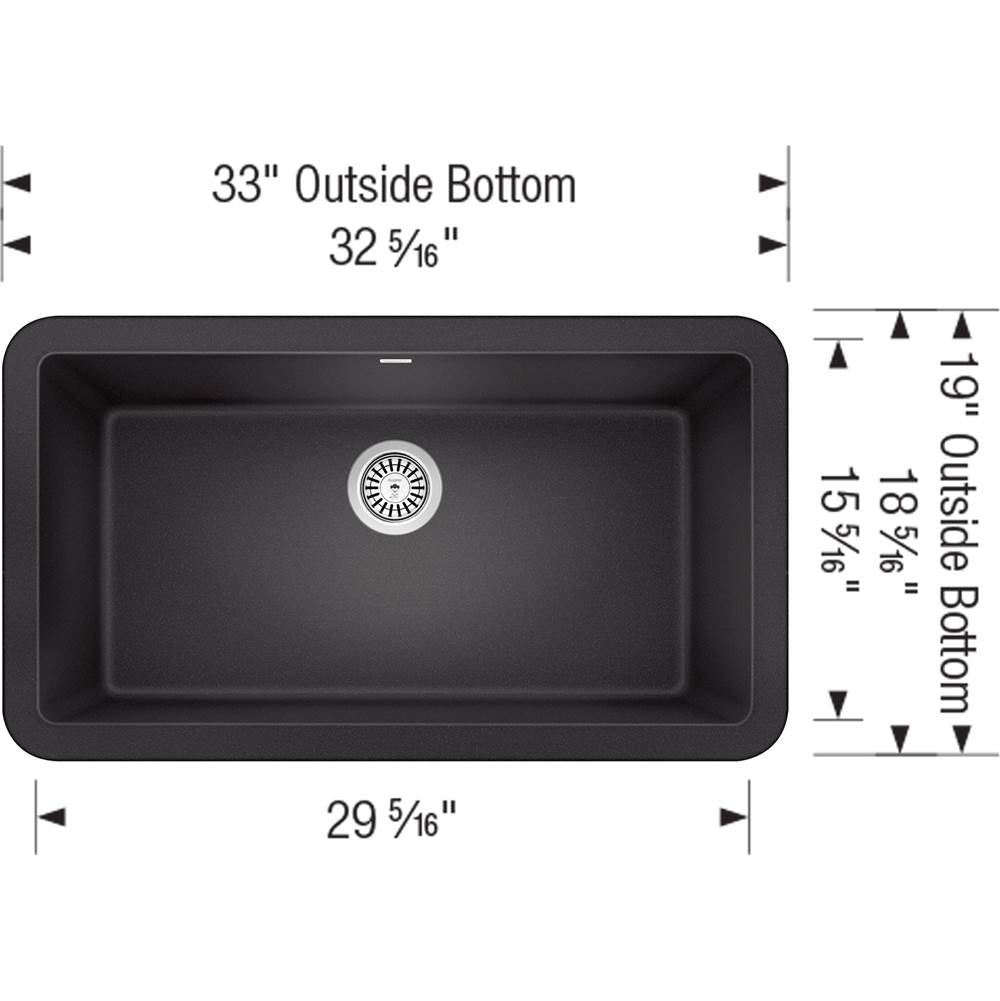 Ikon SILGRANIT 33'' Single Bowl Apron-Front Farmhouse Sink - Anthracite