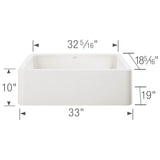 Ikon SILGRANIT 33'' Single Bowl Apron-Front Farmhouse Sink - Anthracite