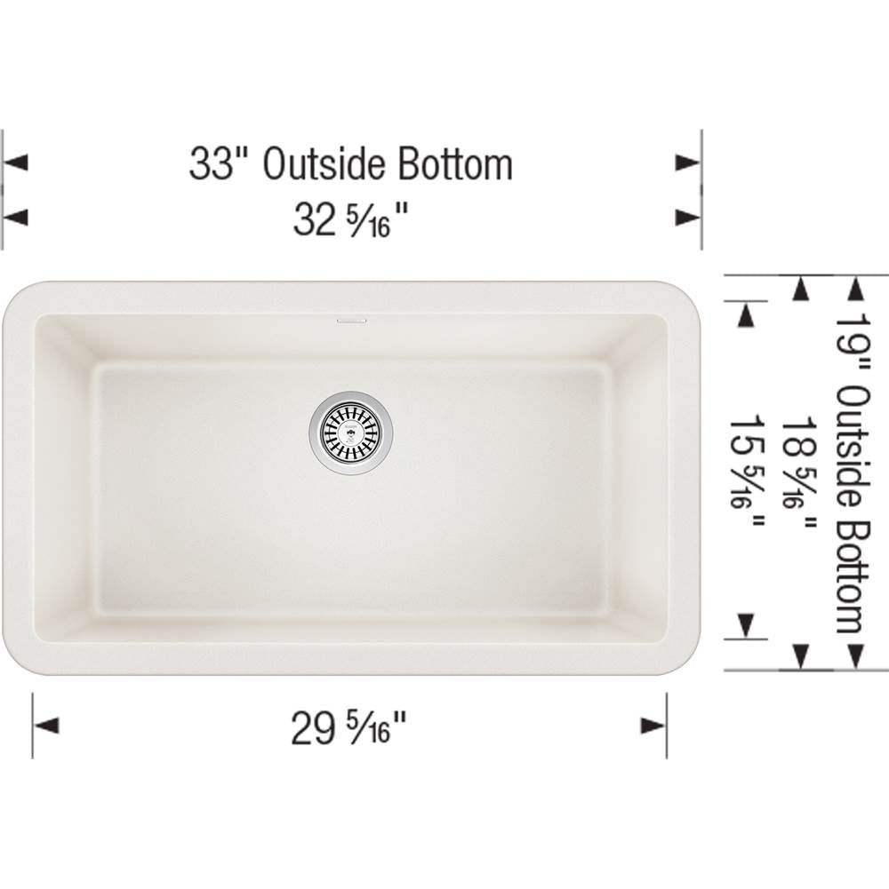 Ikon SILGRANIT 33'' Single Bowl Apron-Front Farmhouse Sink - Anthracite