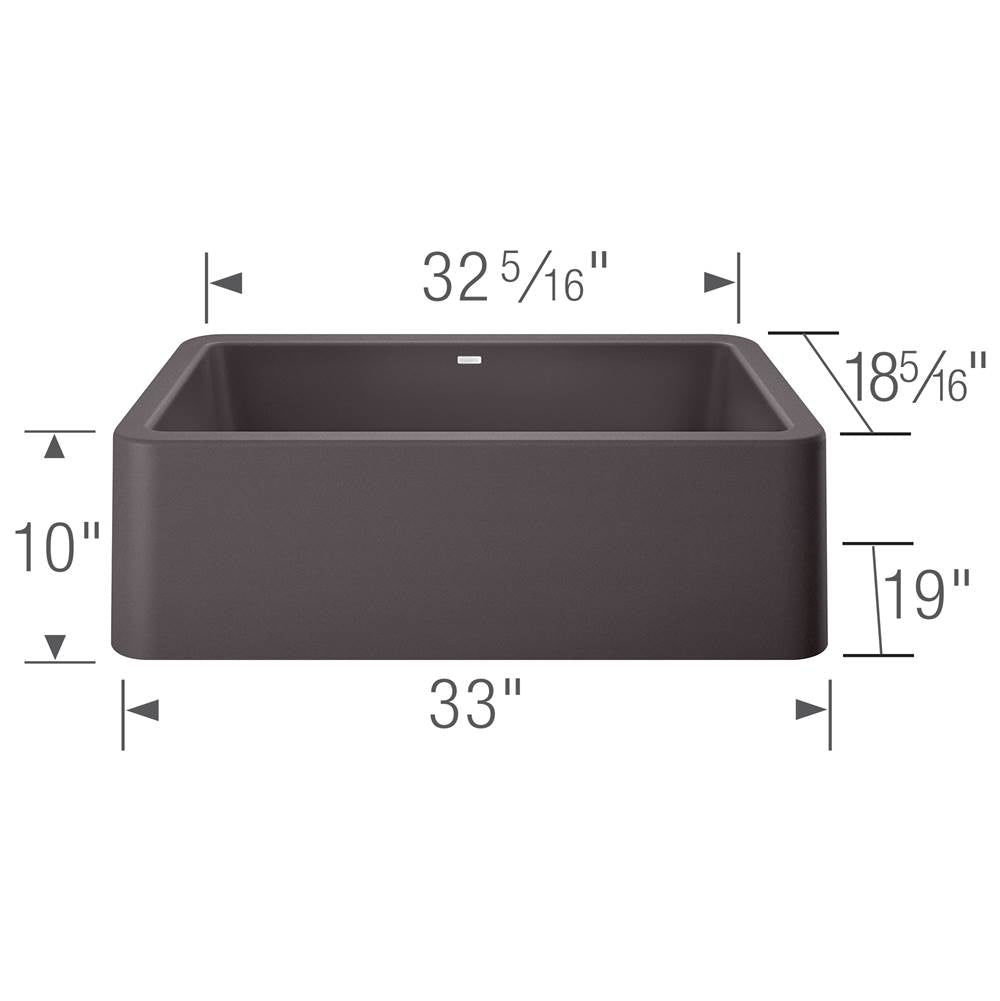 Ikon SILGRANIT 33'' Single Bowl Apron-Front Farmhouse Sink - Anthracite