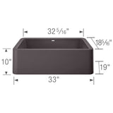 Ikon SILGRANIT 33'' Single Bowl Apron-Front Farmhouse Sink - Anthracite