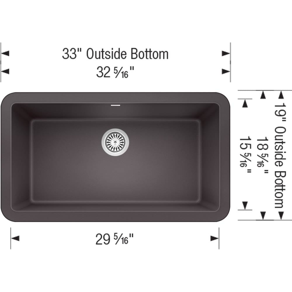 Ikon SILGRANIT 33'' Single Bowl Apron-Front Farmhouse Sink - Anthracite