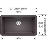Ikon SILGRANIT 33'' Single Bowl Apron-Front Farmhouse Sink - Anthracite