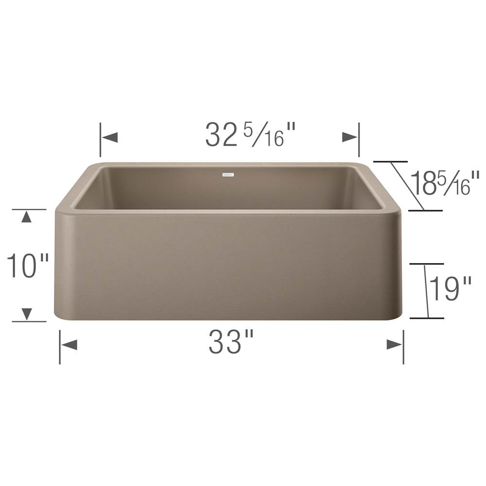 Ikon SILGRANIT 33'' Single Bowl Apron-Front Farmhouse Sink - Anthracite