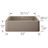 Ikon SILGRANIT 33'' Single Bowl Apron-Front Farmhouse Sink - Anthracite