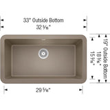 Ikon SILGRANIT 33'' Single Bowl Apron-Front Farmhouse Sink - Anthracite