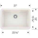 Ikon SILGRANIT 27'' Single Bowl Apron-Front Farmhouse Sink - Anthracite