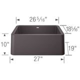 Ikon SILGRANIT 27'' Single Bowl Apron-Front Farmhouse Sink - Anthracite