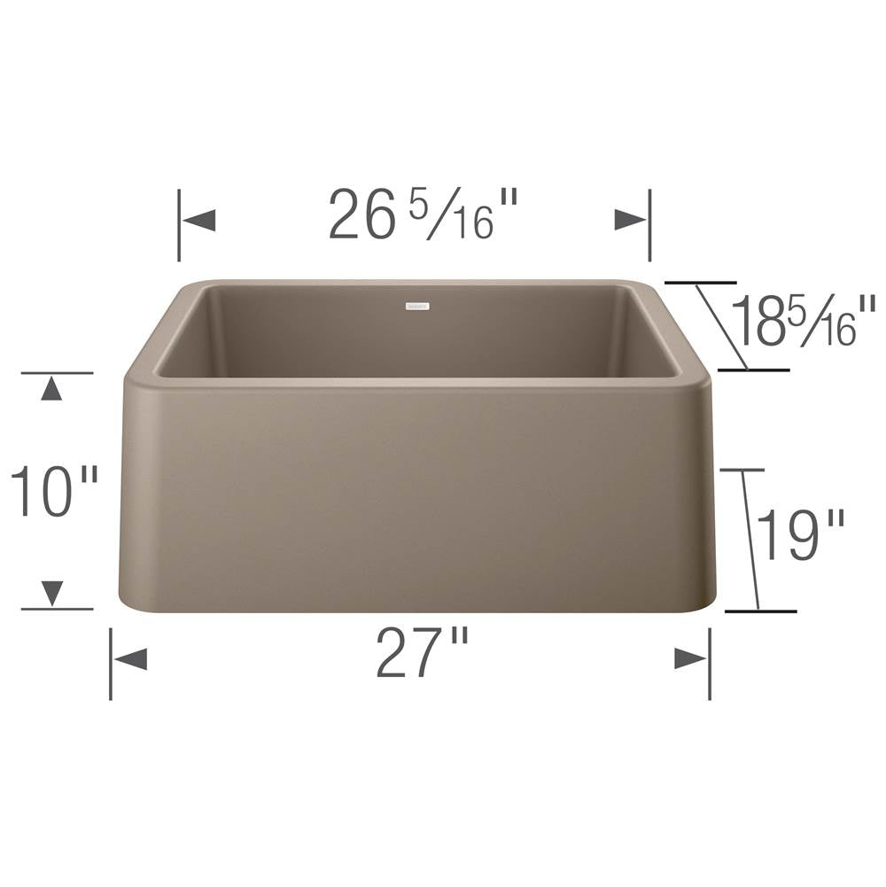 Ikon SILGRANIT 27'' Single Bowl Apron-Front Farmhouse Sink - Anthracite