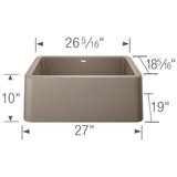 Ikon SILGRANIT 27'' Single Bowl Apron-Front Farmhouse Sink - Anthracite