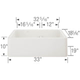 Ikon SILGRANIT 33'' Double Bowl Apron-Front Farmhouse Sink with Low Divide - Anthracite