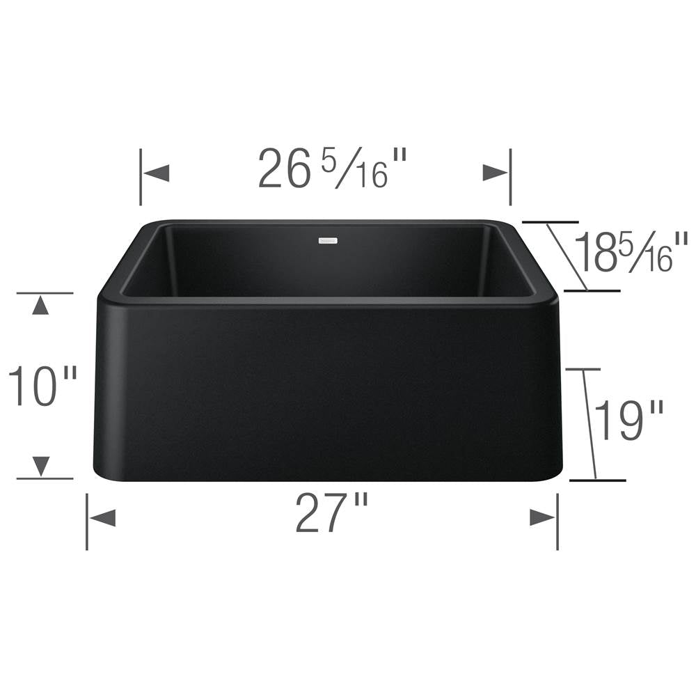 Ikon SILGRANIT 27'' Single Bowl Apron-Front Farmhouse Sink - Anthracite