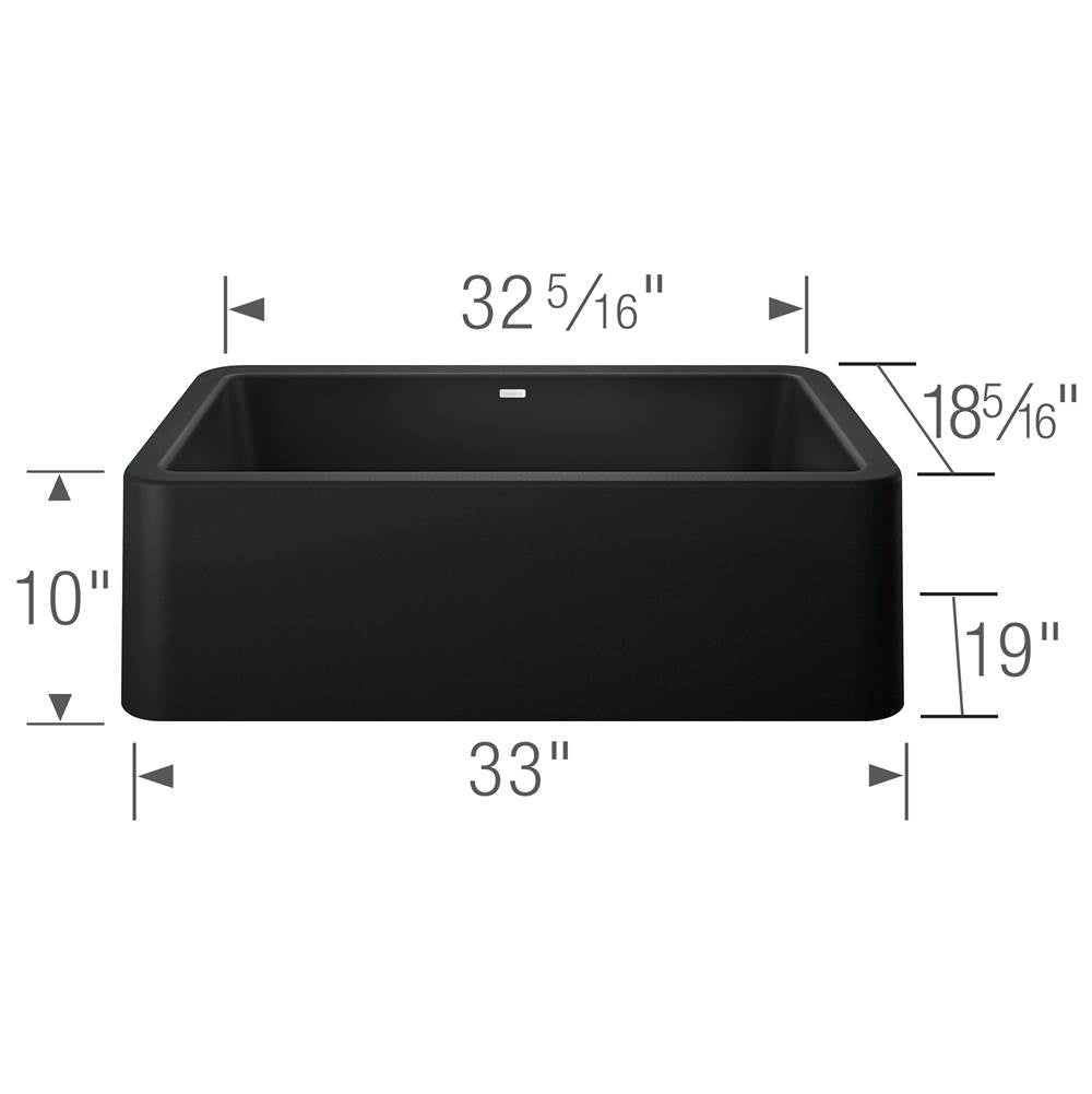 Ikon SILGRANIT 33'' Single Bowl Apron-Front Farmhouse Sink - Anthracite