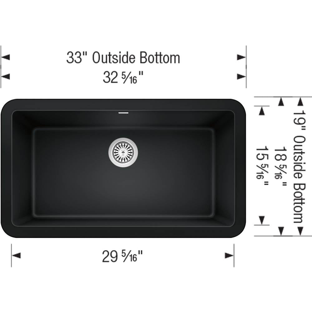 Ikon SILGRANIT 33'' Single Bowl Apron-Front Farmhouse Sink - Anthracite