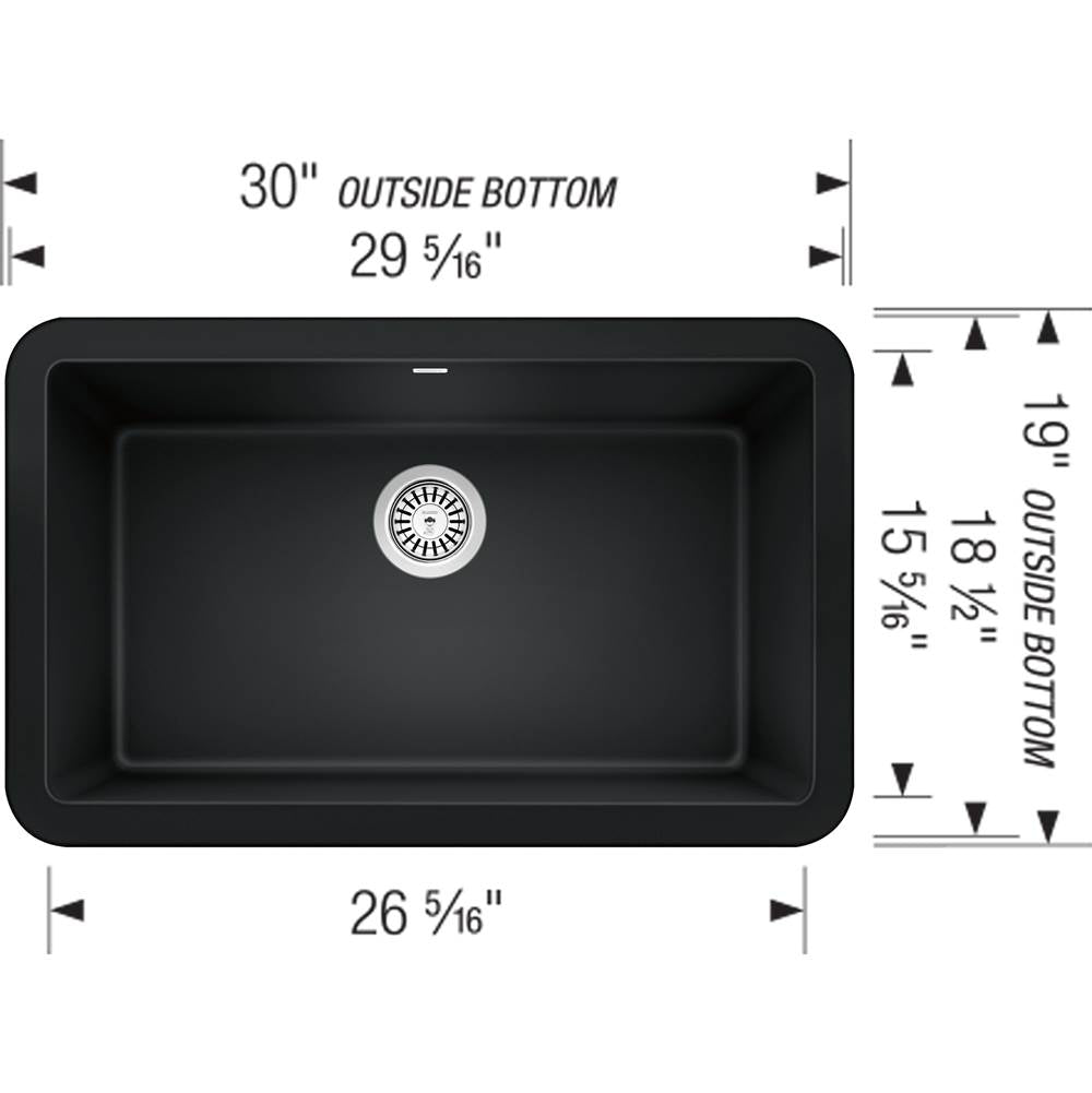 Ikon SILGRANIT 30'' Single Bowl Apron-Front Farmhouse Sink - Anthracite