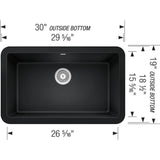 Ikon SILGRANIT 30'' Single Bowl Apron-Front Farmhouse Sink - Anthracite