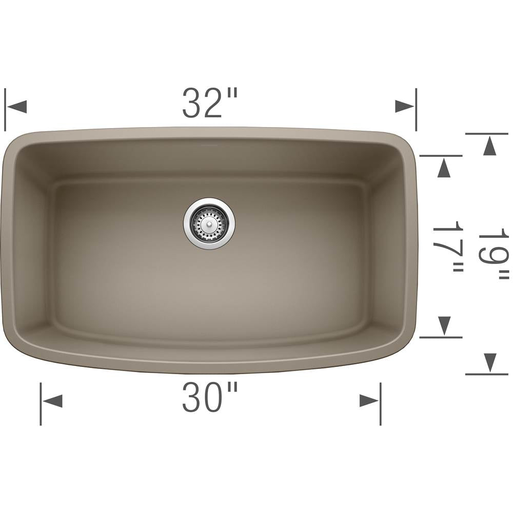 Valea SILGRANIT 32'' Super Single Undermount Kitchen Sink - Anthracite