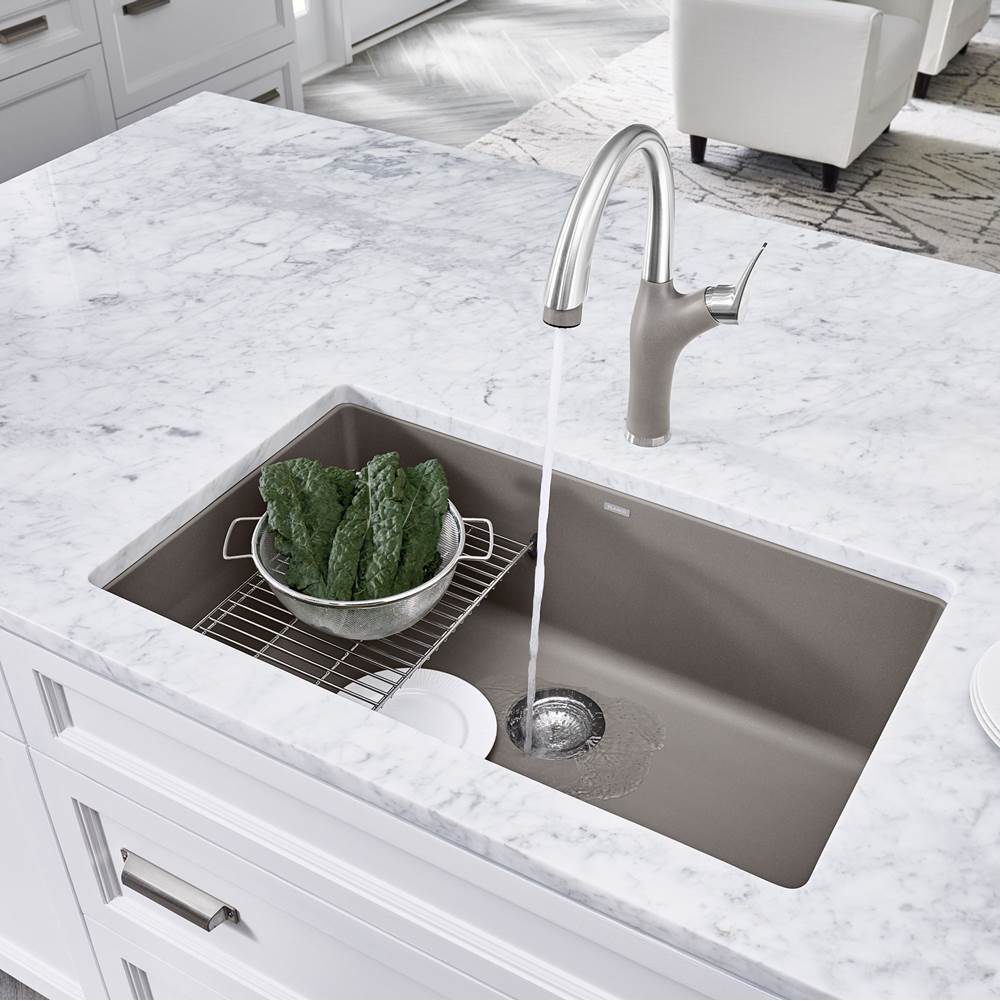 Artona Pull-Down Dual-Spray Kitchen Faucet - PVD Steel/Anthracite