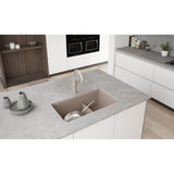 Precis SILGRANIT 33'' 60/40 Reversible Double Bowl Undermount Kitchen Sink with Low Divide - Cinder