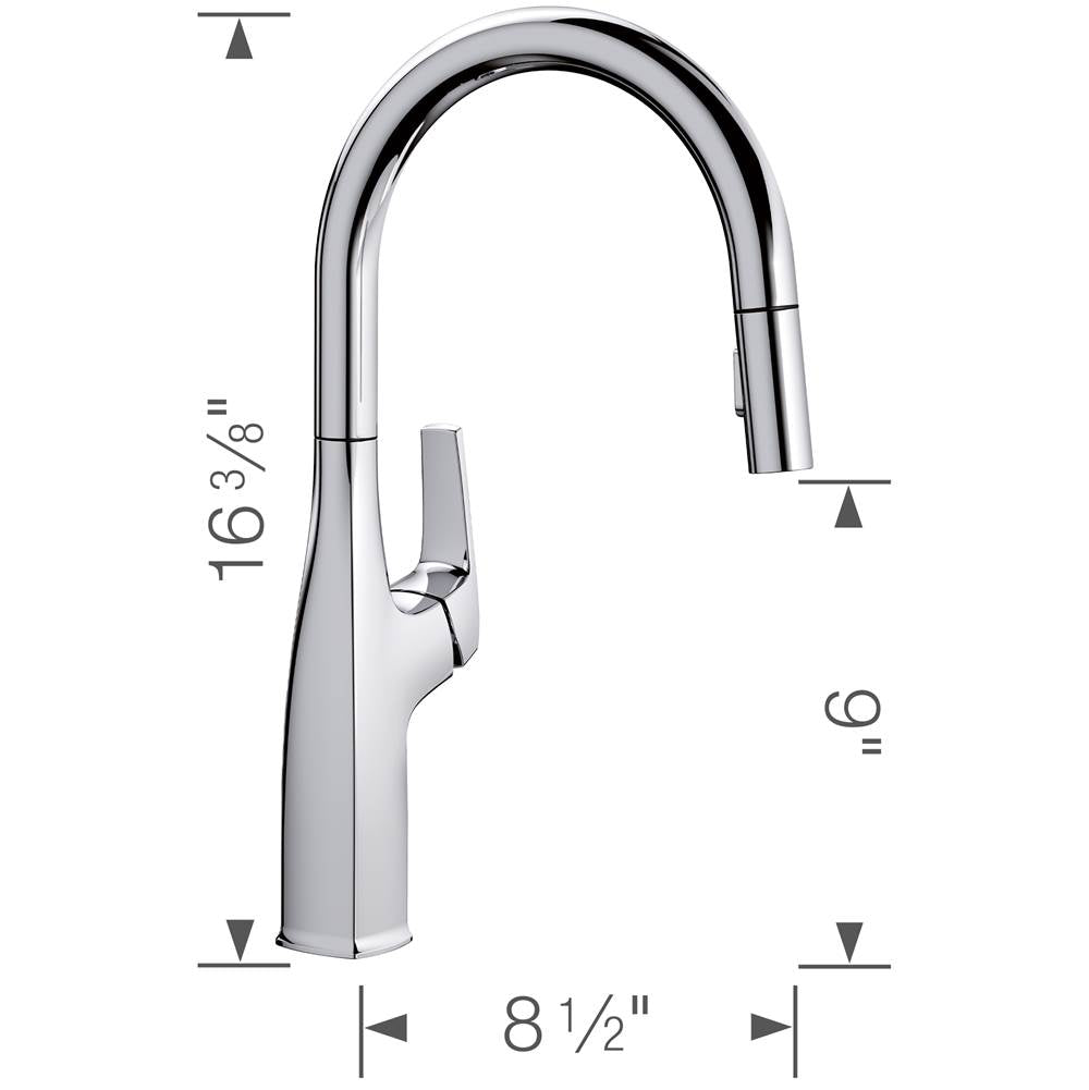 Rivana High-Arc Pull-Down Dual-Spray Kitchen Faucet - Chrome