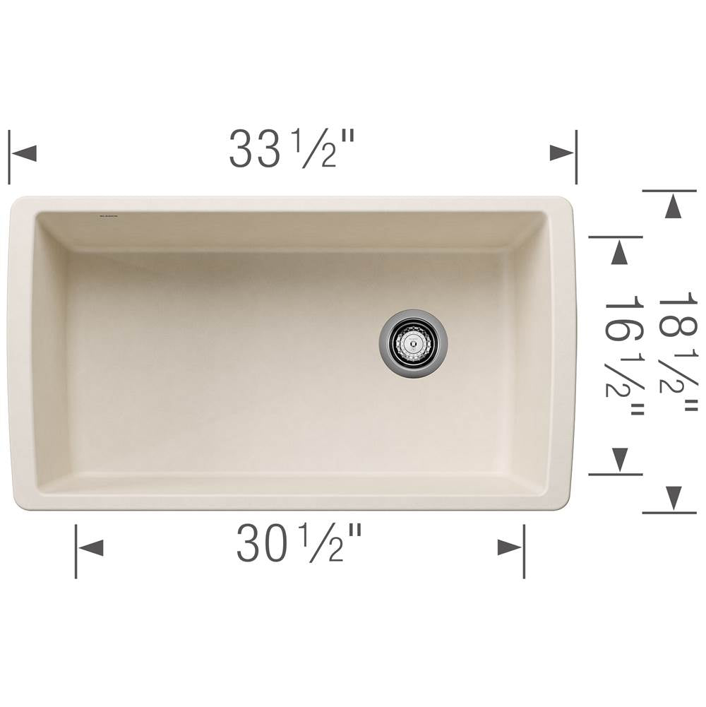 Diamond SILGRANIT 33'' Super Single Undermount Kitchen Sink - Soft White