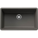Blanco - Precis SILGRANIT 30'' Single Bowl Undermount Kitchen Sink - Volcano Gray - Volcano Gray
