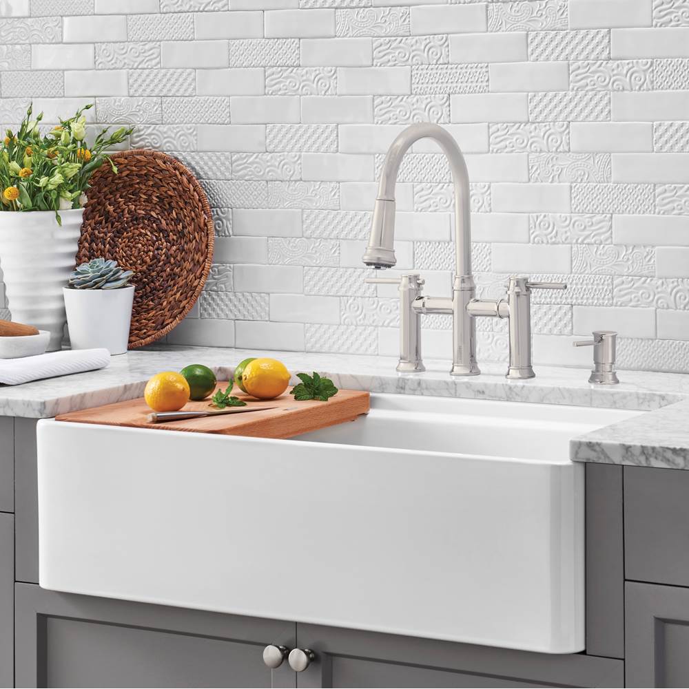 Profina 36'' Single Bowl Apron-Front Fireclay Farmhouse Sink - White