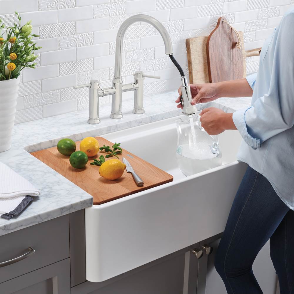 Profina 36'' Single Bowl Apron-Front Fireclay Farmhouse Sink - White
