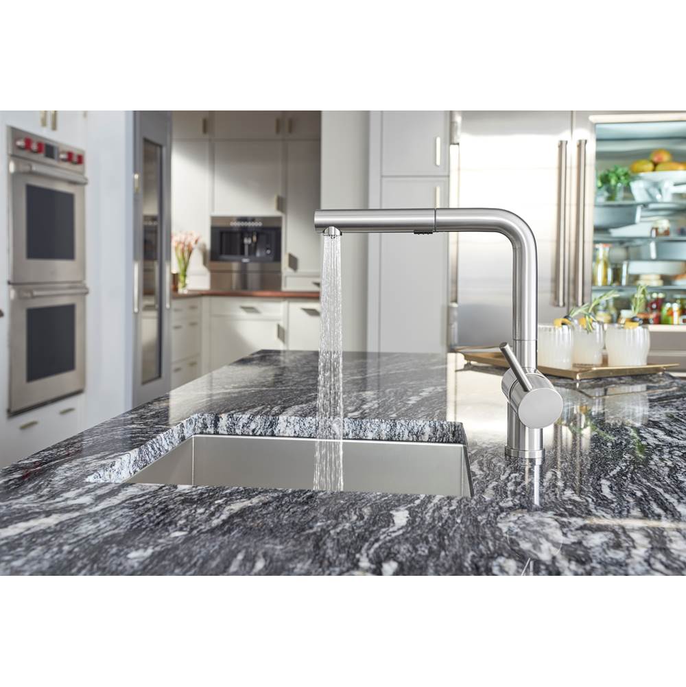 Linus Low Arc Pull-Out Dual-Spray Kitchen Faucet - Chrome