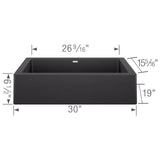 Vintera SILGRANIT 30'' Single Bowl Apron-Front Farmhouse Sink - Anthracite