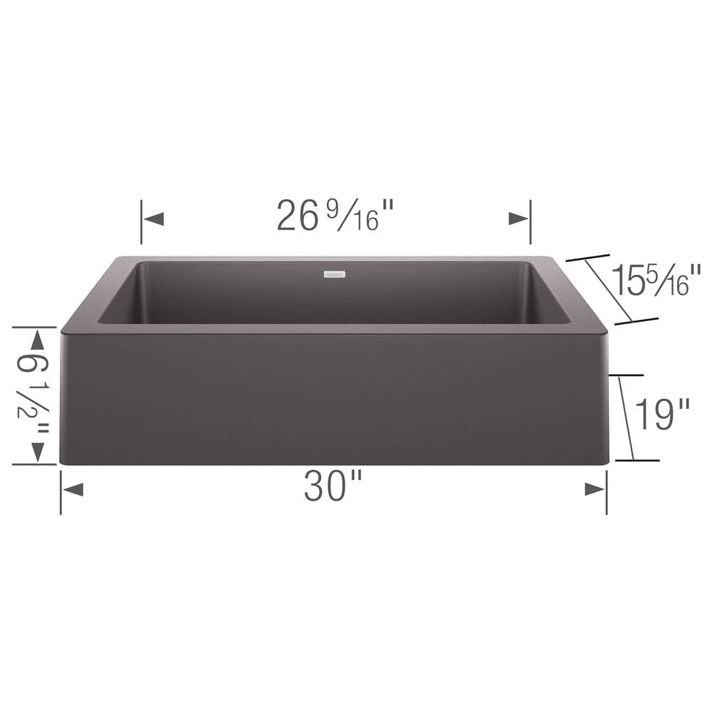 Vintera SILGRANIT 30'' Single Bowl Apron-Front Farmhouse Sink - Anthracite