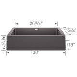 Vintera SILGRANIT 30'' Single Bowl Apron-Front Farmhouse Sink - Anthracite