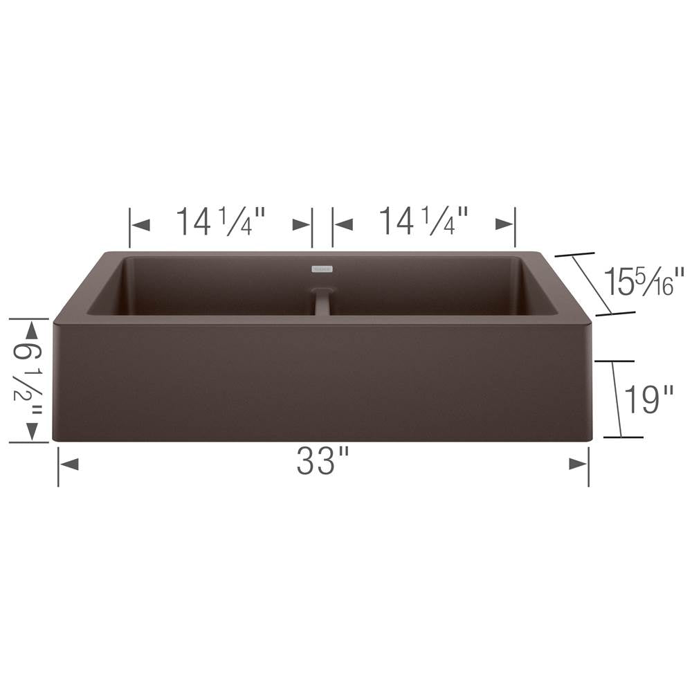 Vintera SILGRANIT 33'' Double Bowl Apron-Front Farmhouse Sink - Anthracite