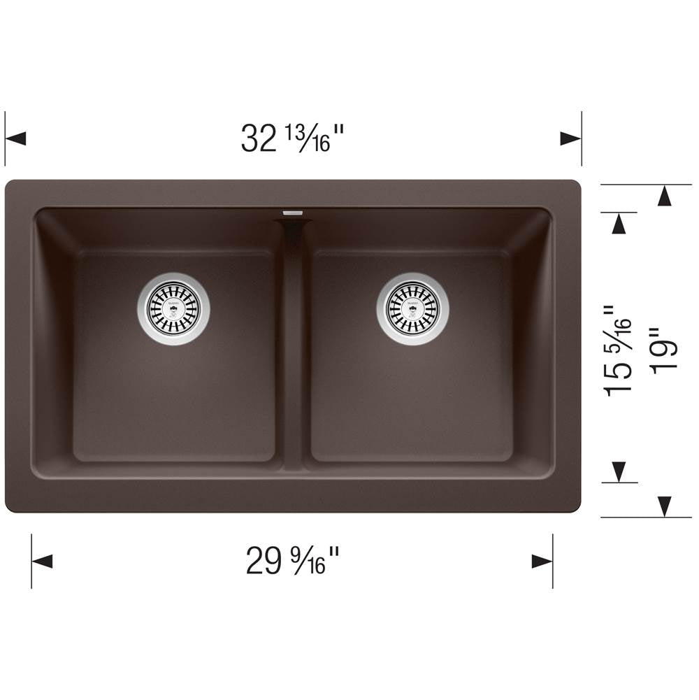Vintera SILGRANIT 33'' Double Bowl Apron-Front Farmhouse Sink - Anthracite