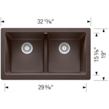 Vintera SILGRANIT 33'' Double Bowl Apron-Front Farmhouse Sink - Anthracite